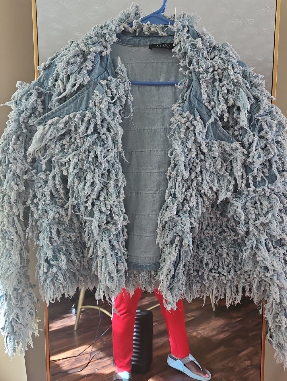 AKIRA Light Blue Shaggy Jean Jacket